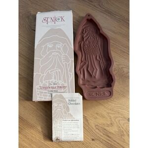 Vintage 1993 Longaberger Pottery ST. NICK Cookie Mold In Original Box